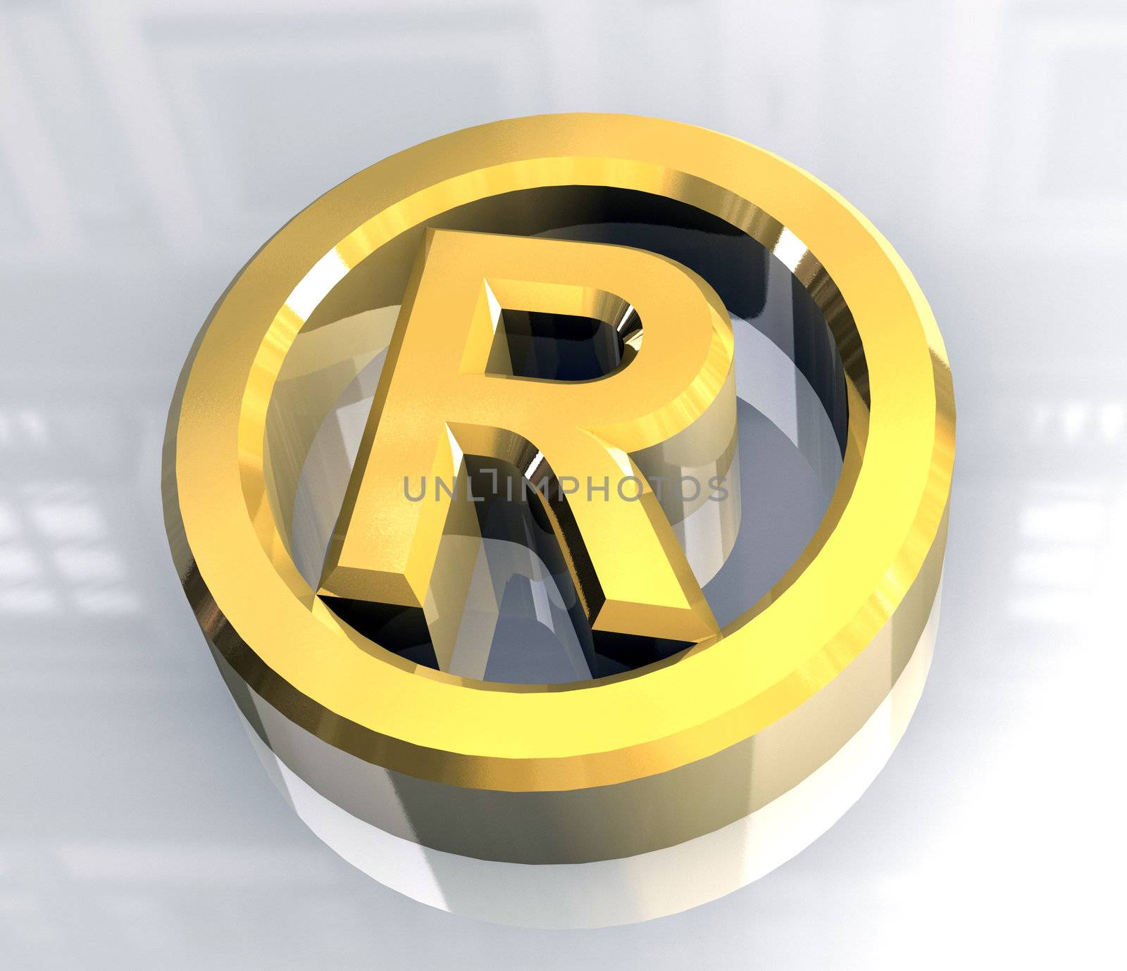 Registered symbol in gold (3d made) 