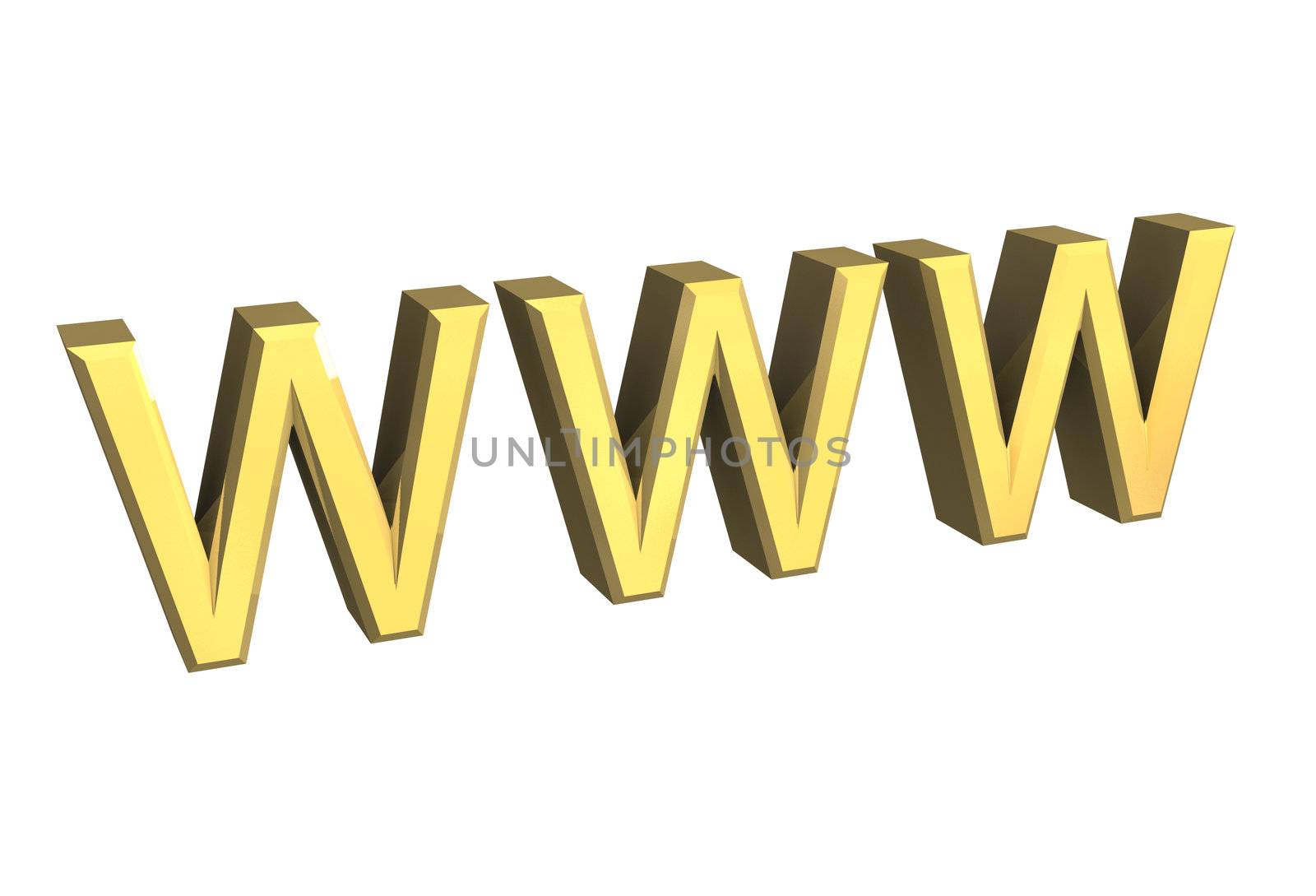 WWW in gold (3D made) 
