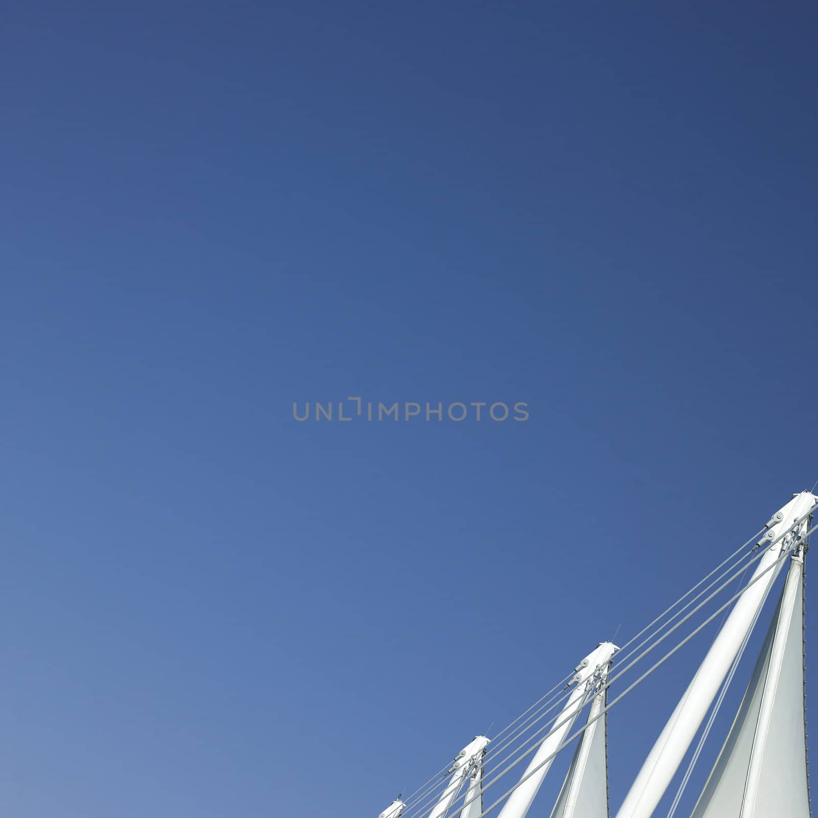 White sails and blue sky