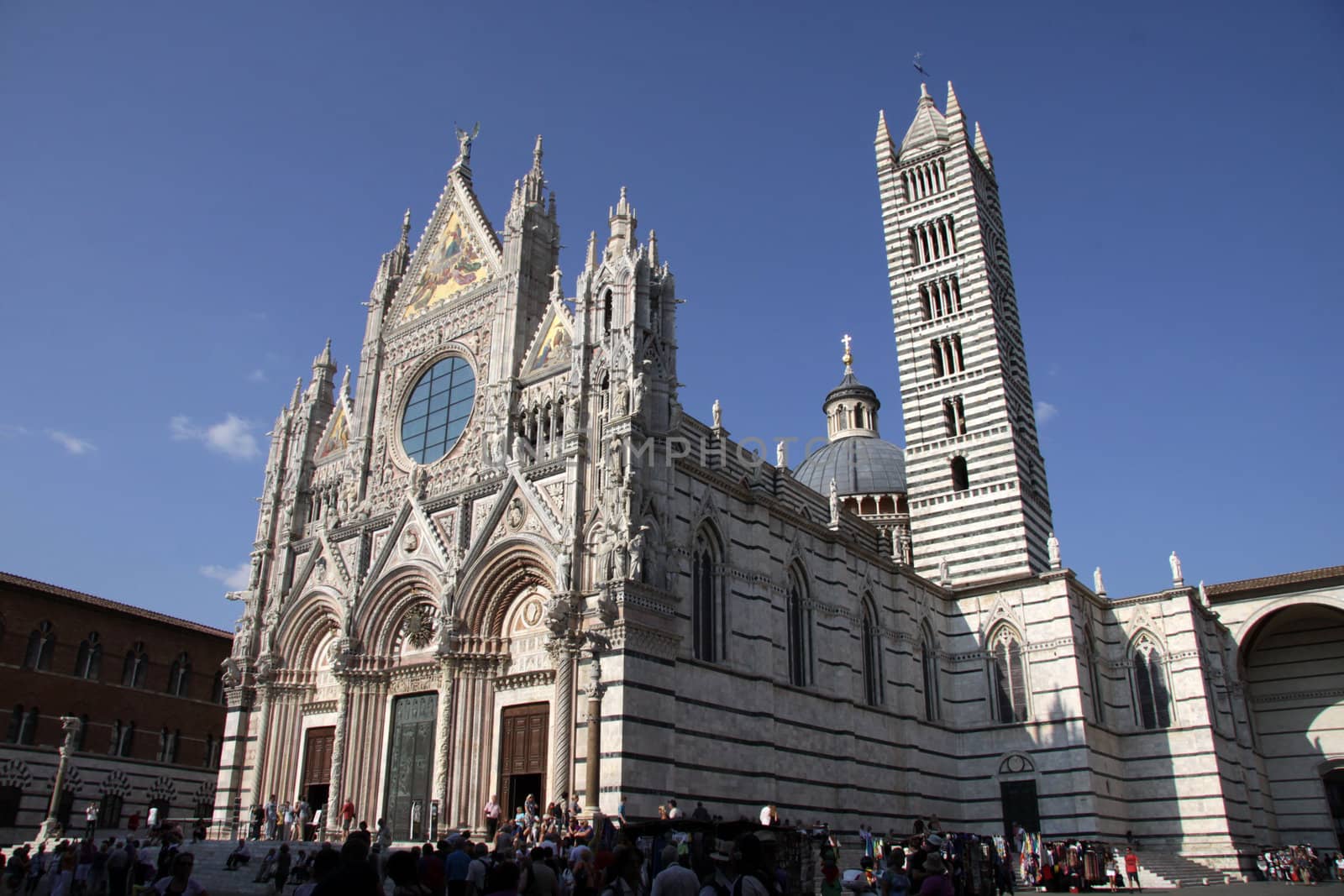 The magnificant cathedral of Siena (Duomo di Siena), shot in Siena, Italy.  The cathedral was constructed between 1215 and 1263.