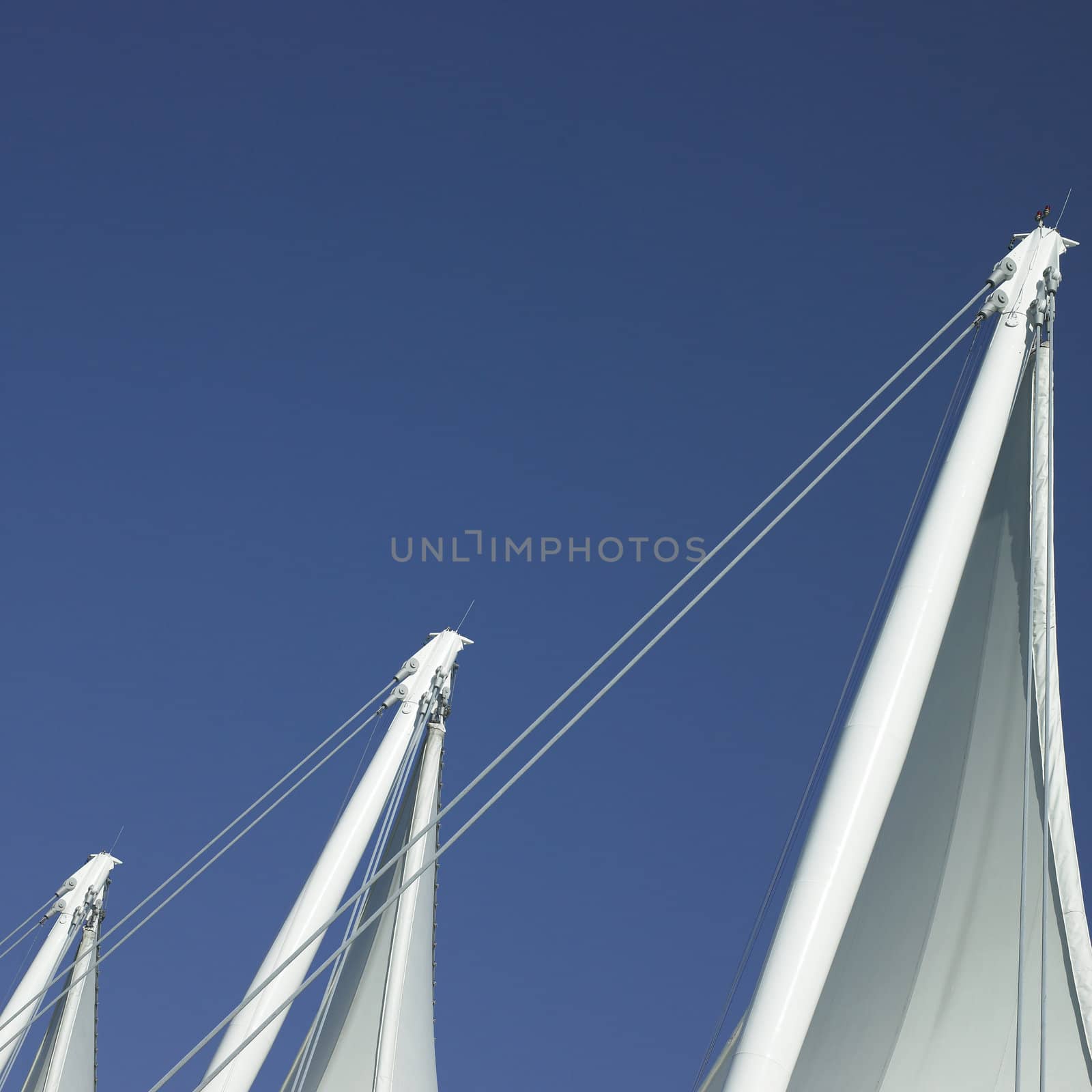 White sails and blue sky