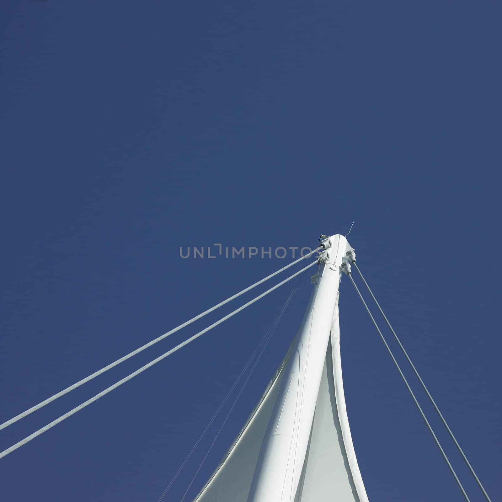 White sails and blue sky