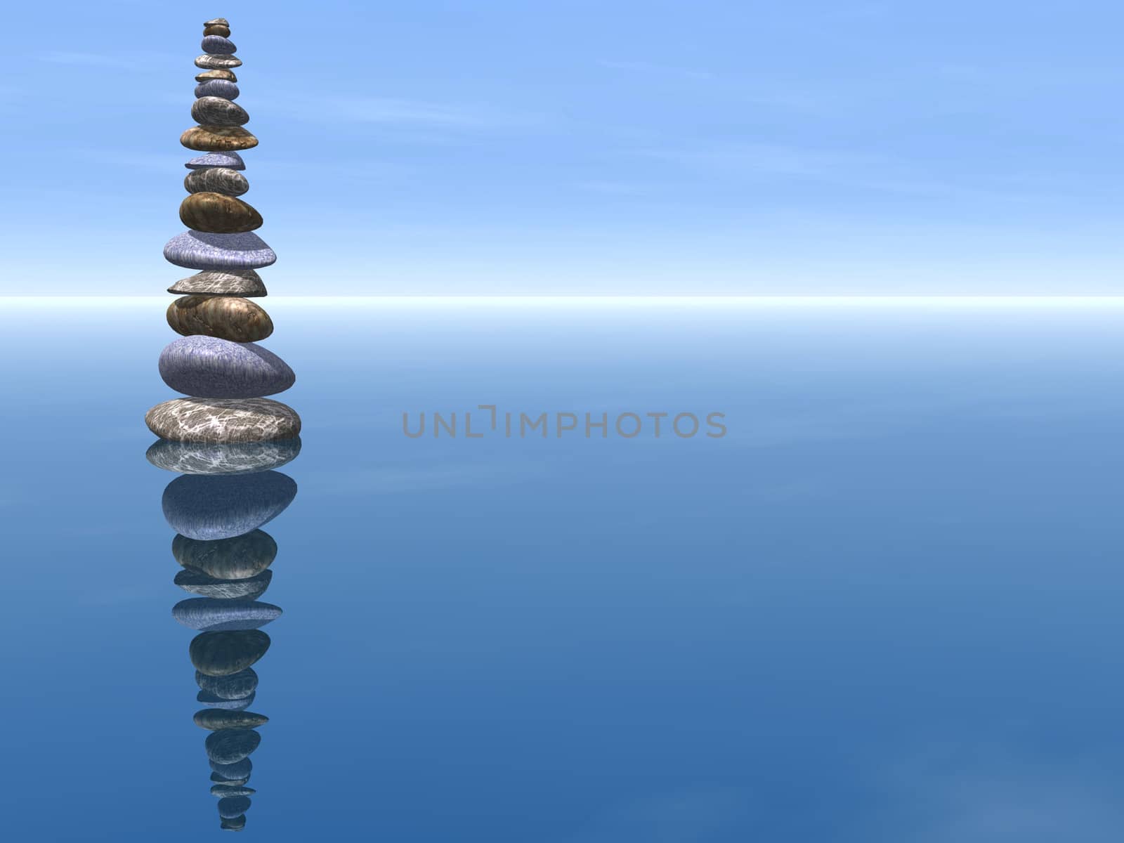 many stones in the water