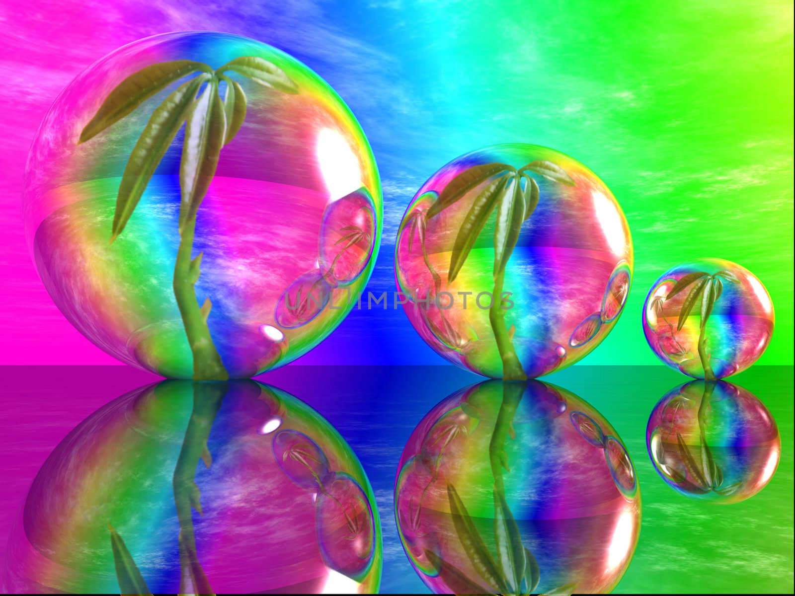 plant in a bubble