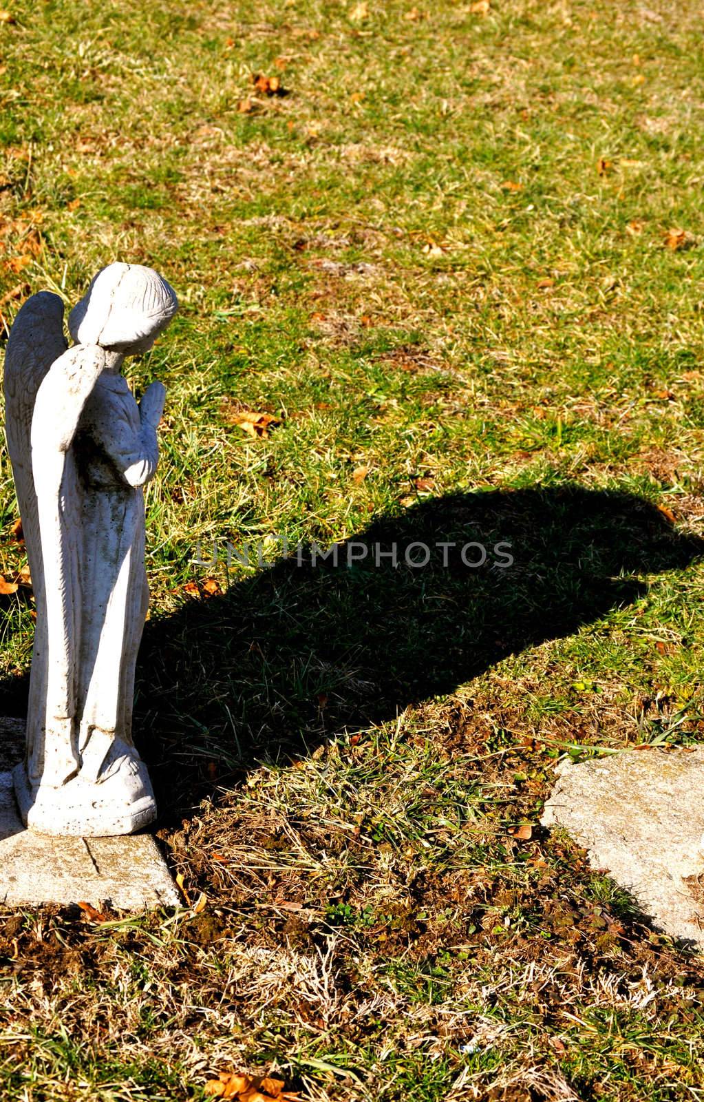 Gravesite - Angel - Looking Away - Shadow by RefocusPhoto