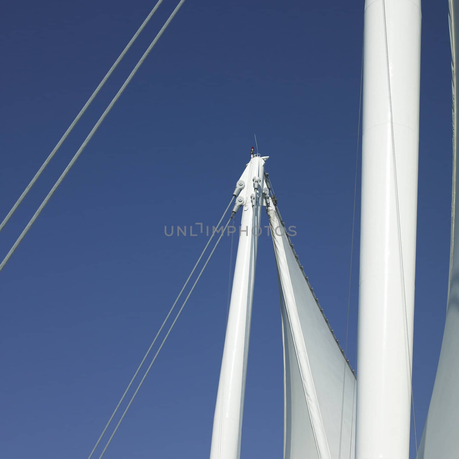 White sails and blue sky