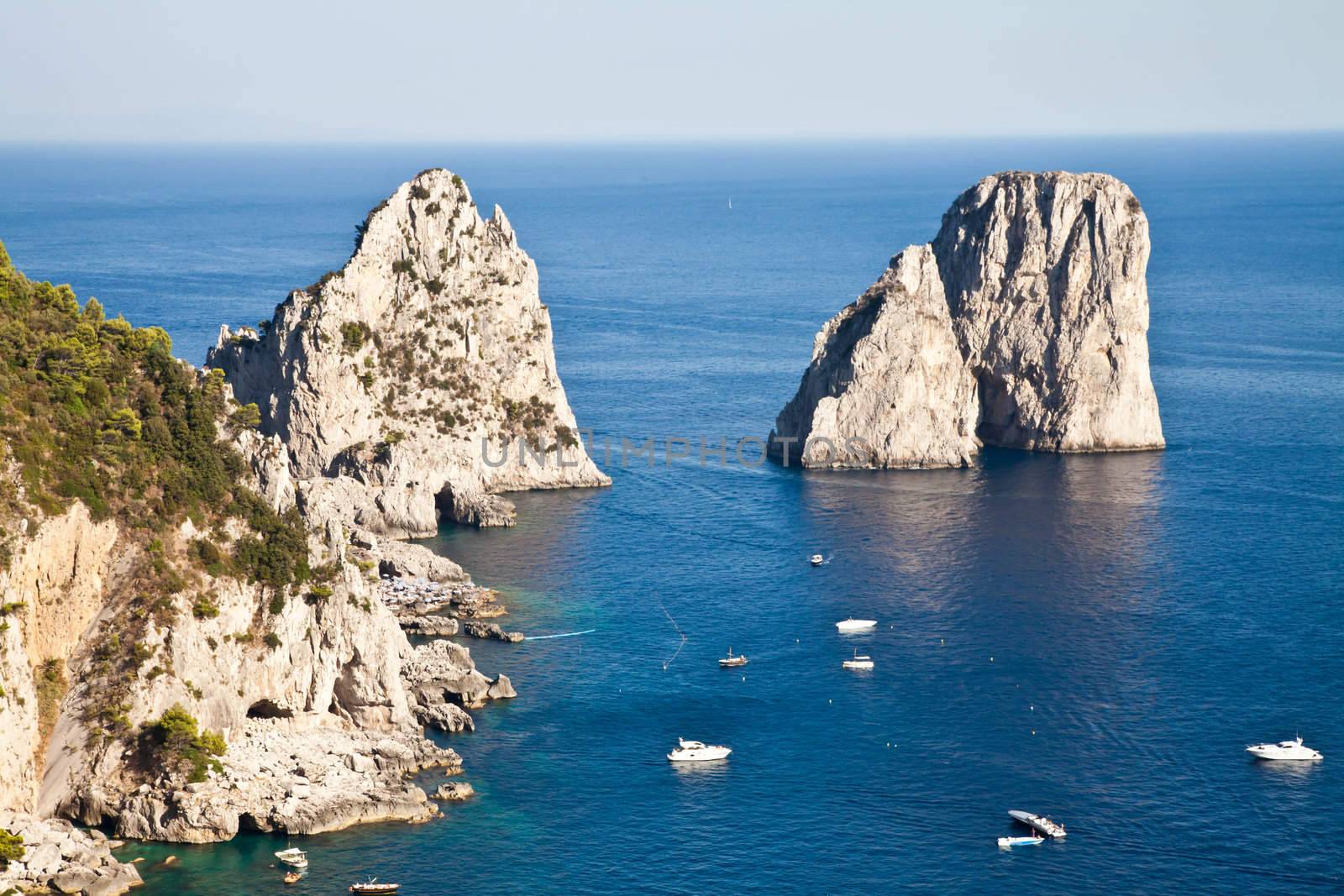 Summertime at Capri, beautiful isle in Naples Gulf, Italy
