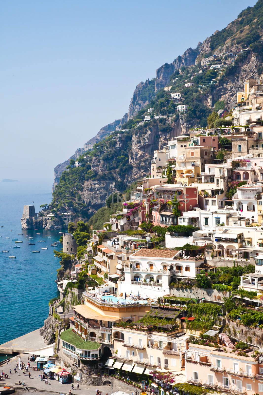 Positano is a village and comune on the Amalfi Coast (Costiera Amalfitana), in Campania, Italy.