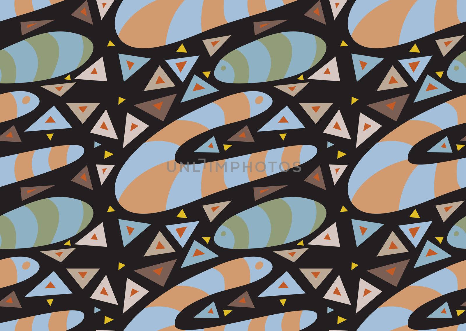 Seamless abstract pattern of worms crawling underground