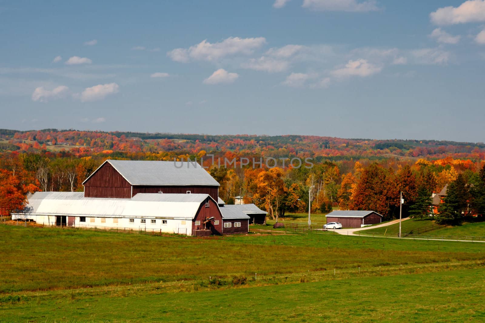 farm in autumn by njene