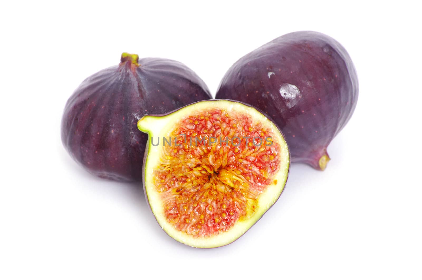Fresh figs isolated on white