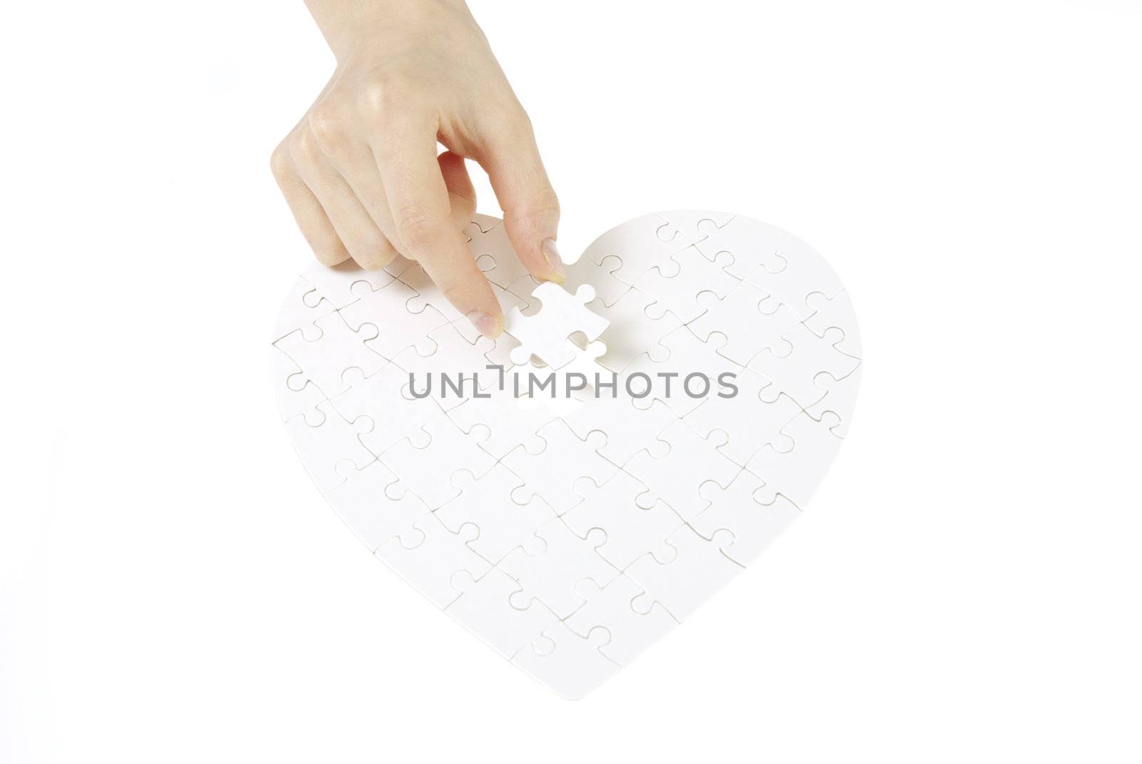   puzzle heart isolated on a white background 