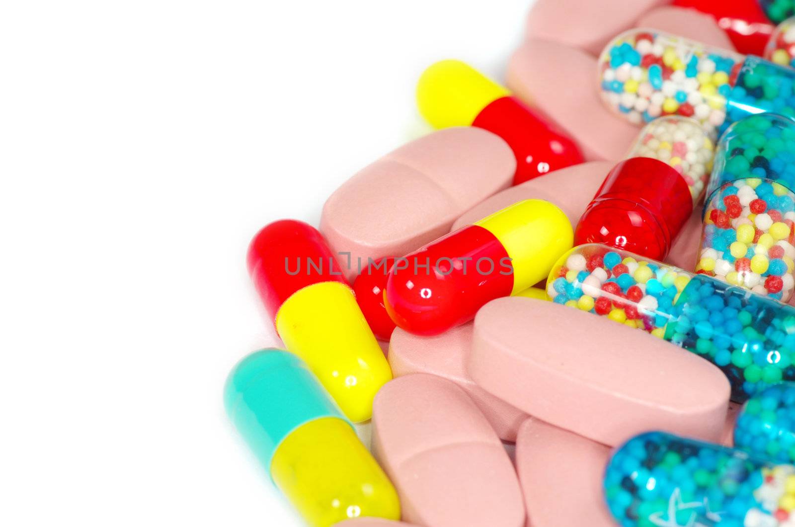  pills isolated on white background