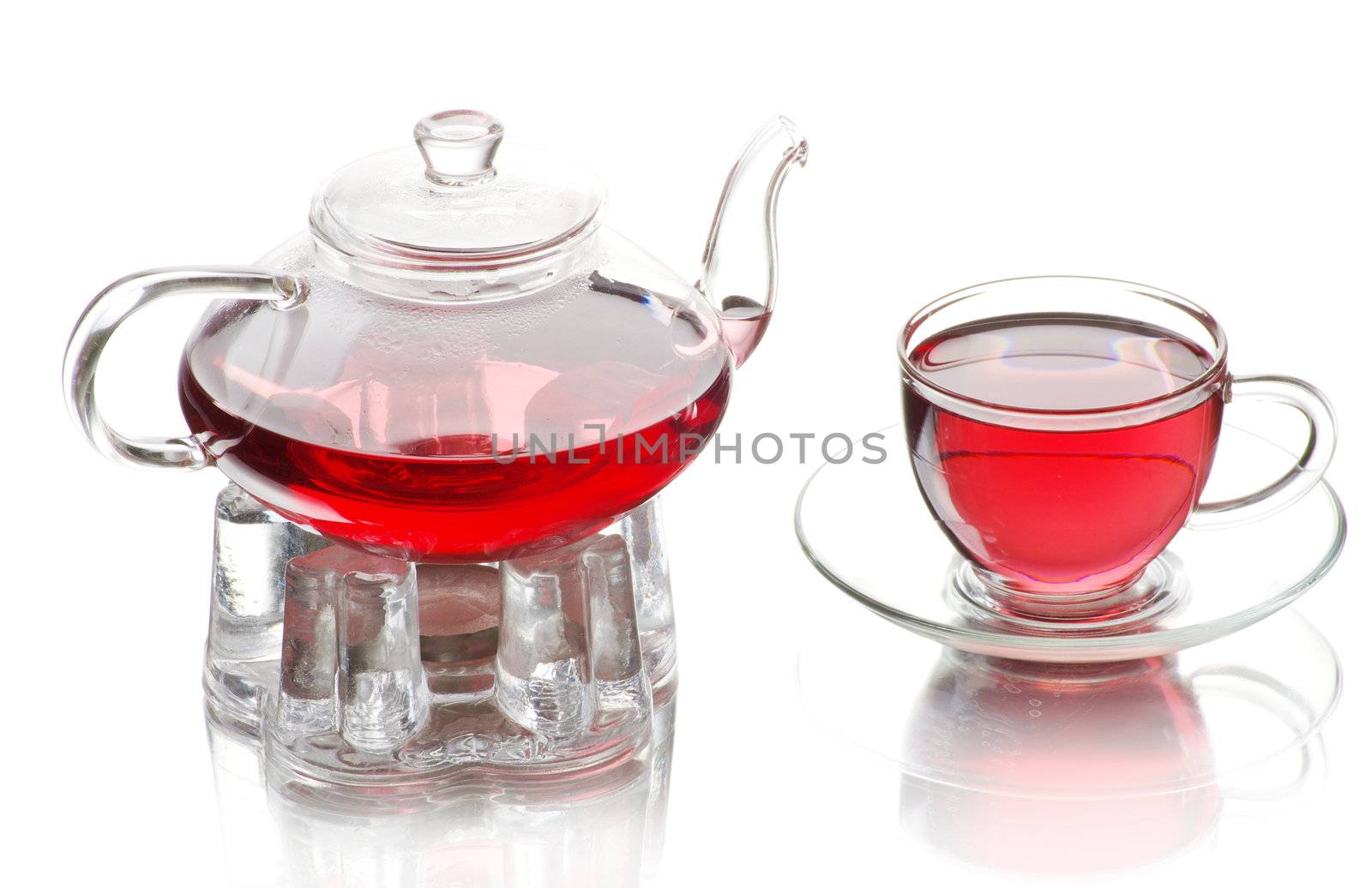 Tea being poured into glass tea cup