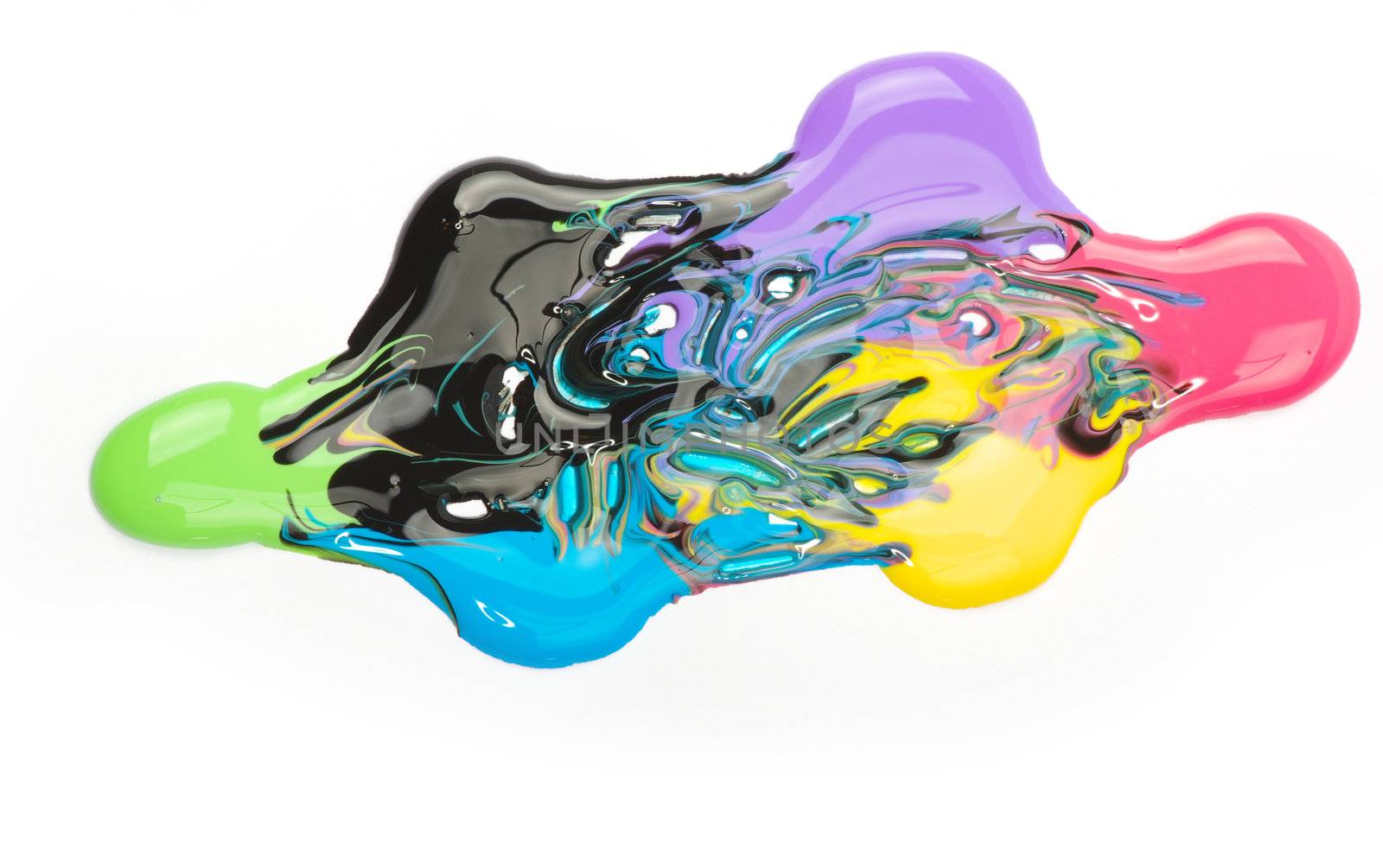 paint dripping isolated on white