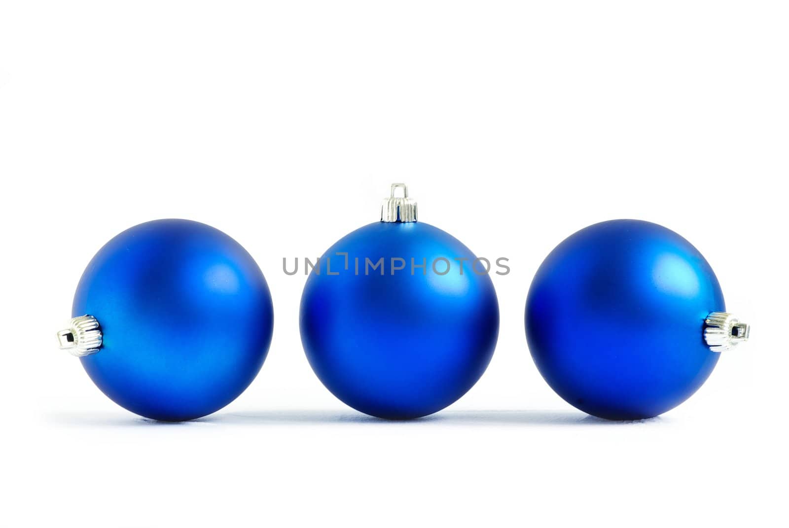 blue christmas balls  isolated on a white