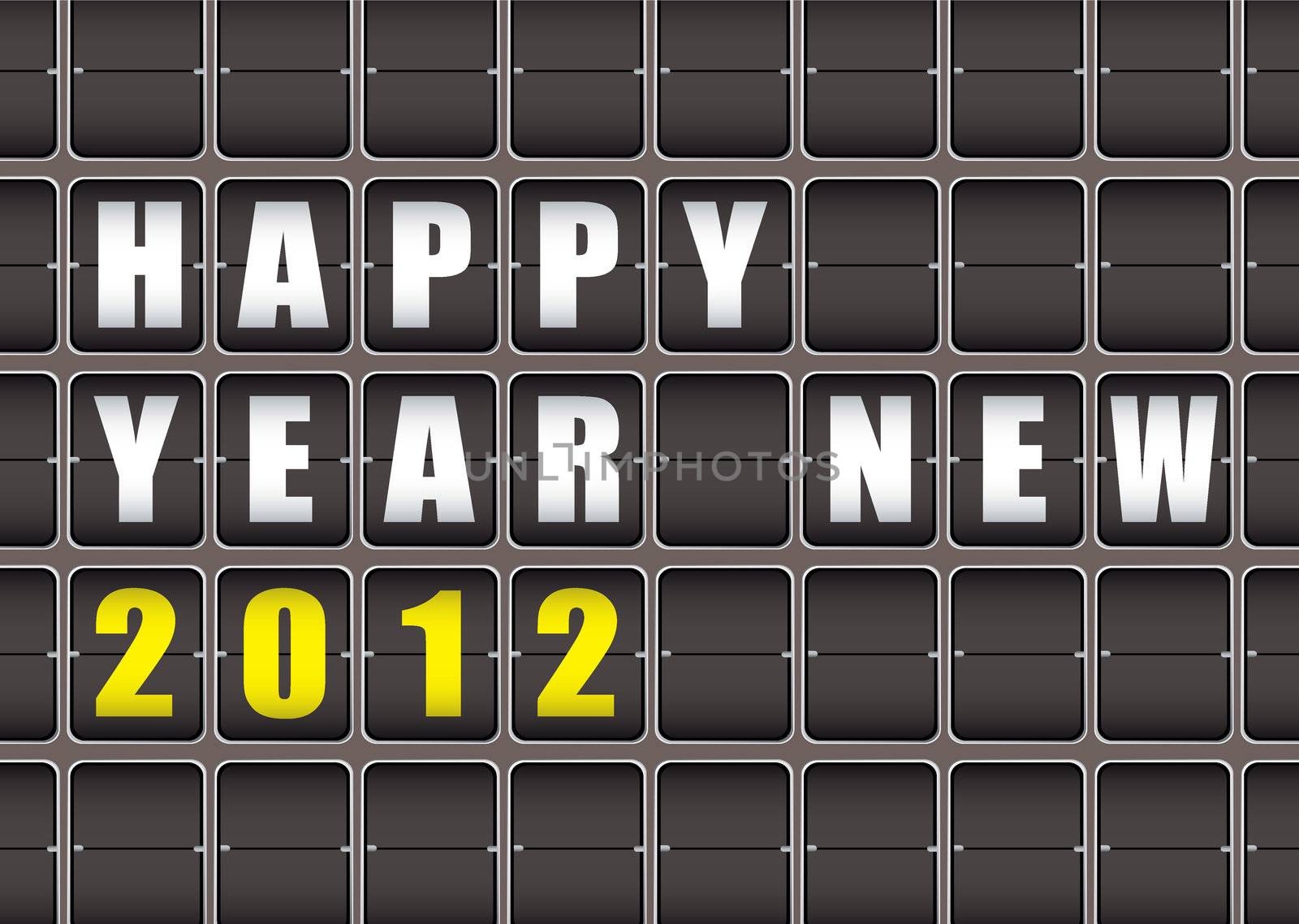 Happy New Year railway ticker board