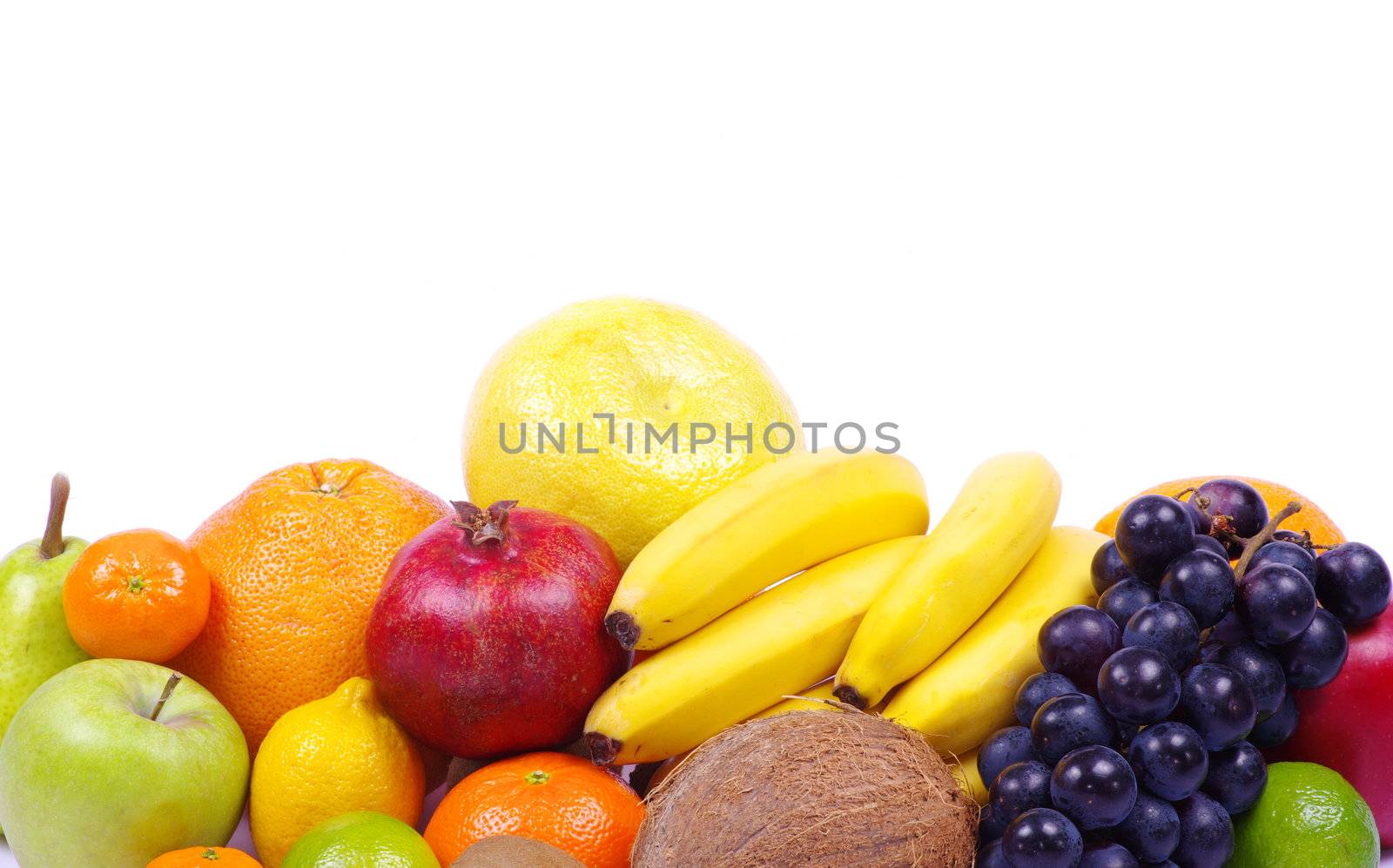 Composition with fruits isolated on white