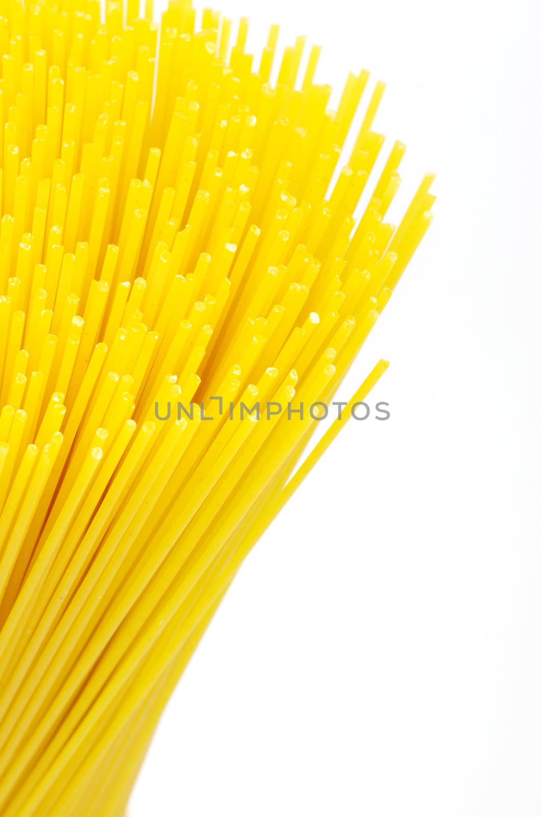Bunch of spaghetti isolated on white background