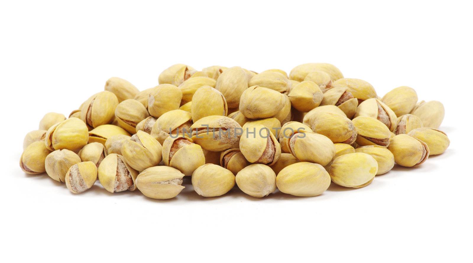 pistachios on a white background