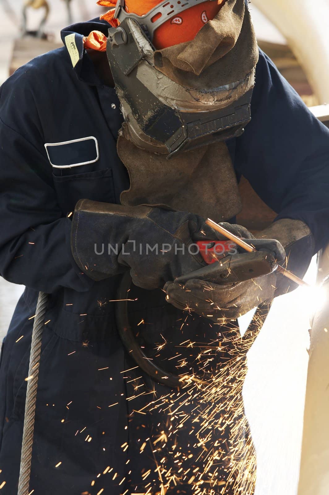 a picture of an arc welder at work