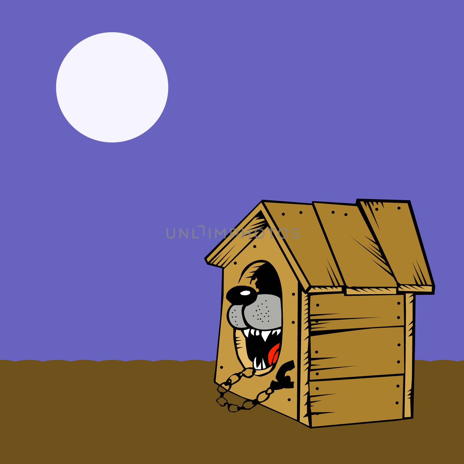 vector drawing of the dog in kennel on white background by basel101658