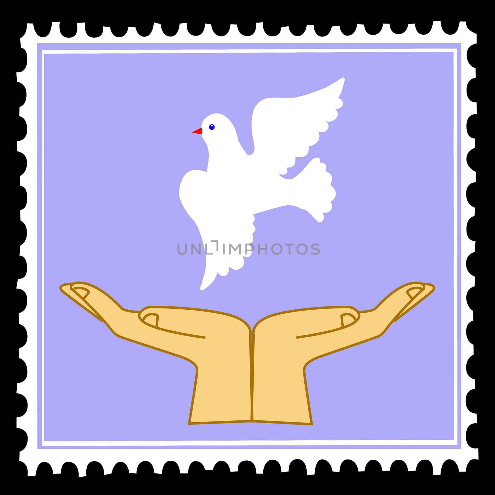 vector silhouette dove on postage stamps by basel101658