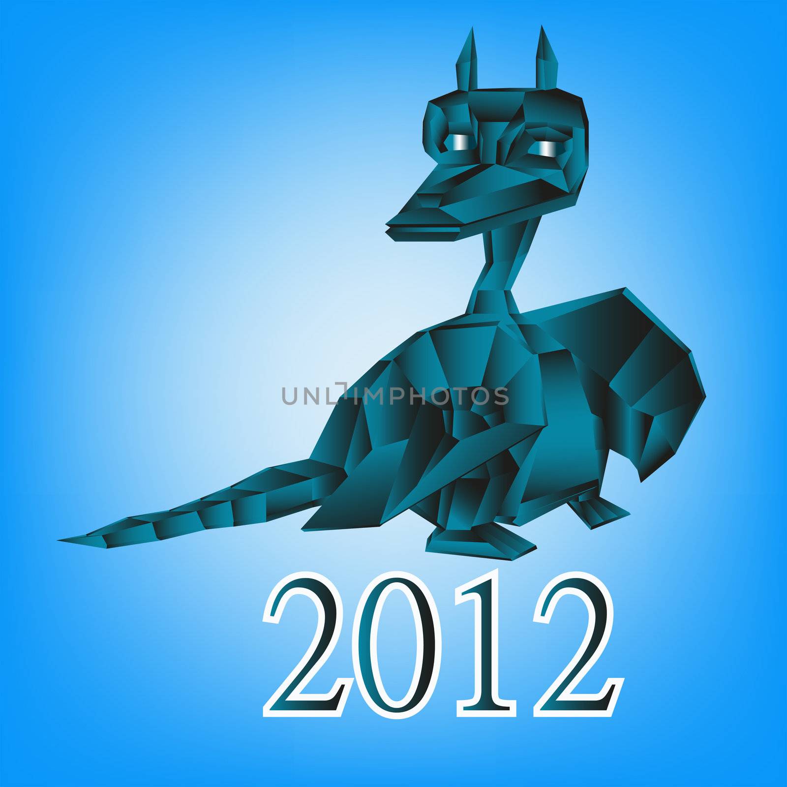 Dark blue fantastic dragon by sergey150770SV