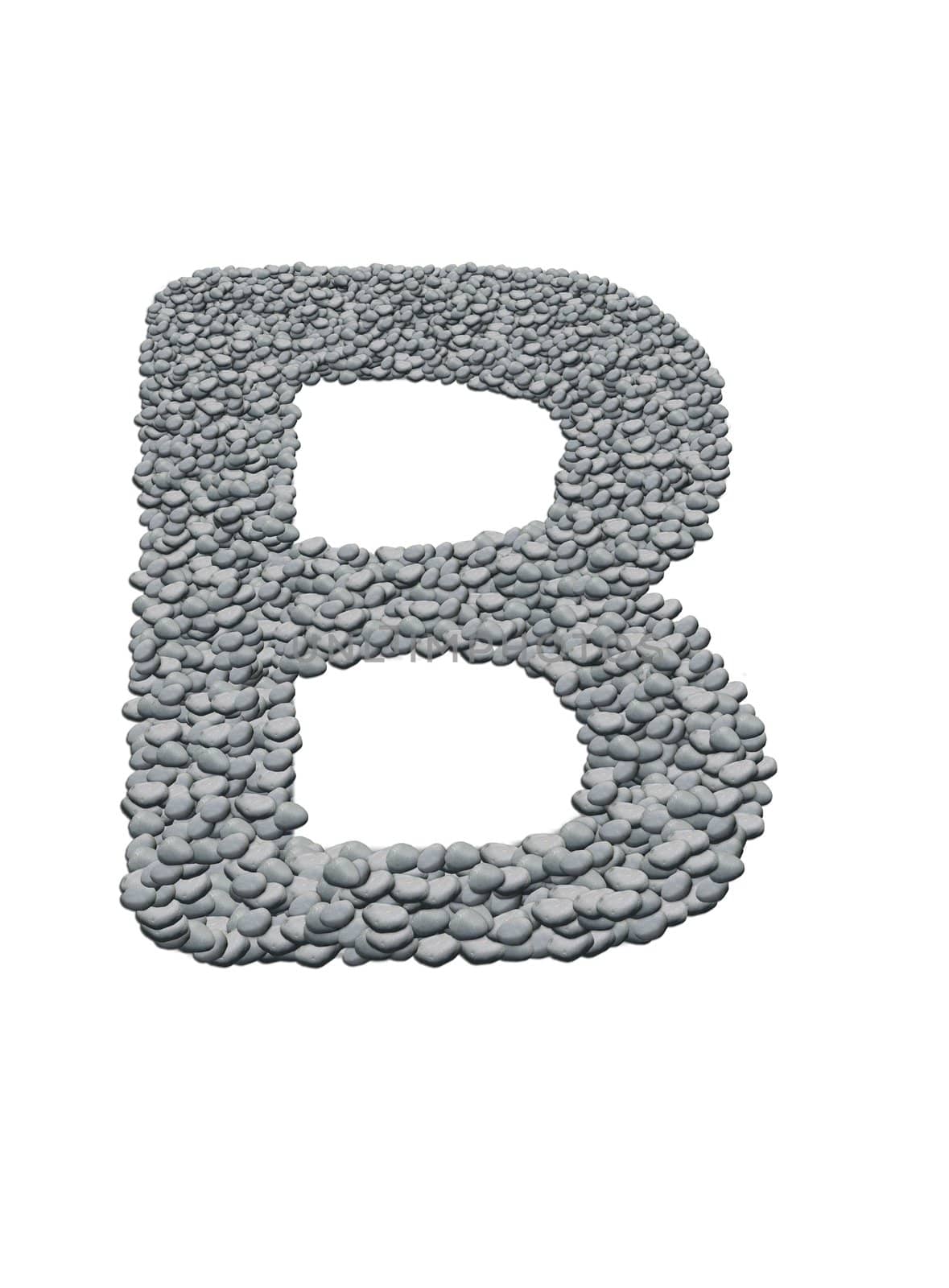 alphabet with stone texture on white background