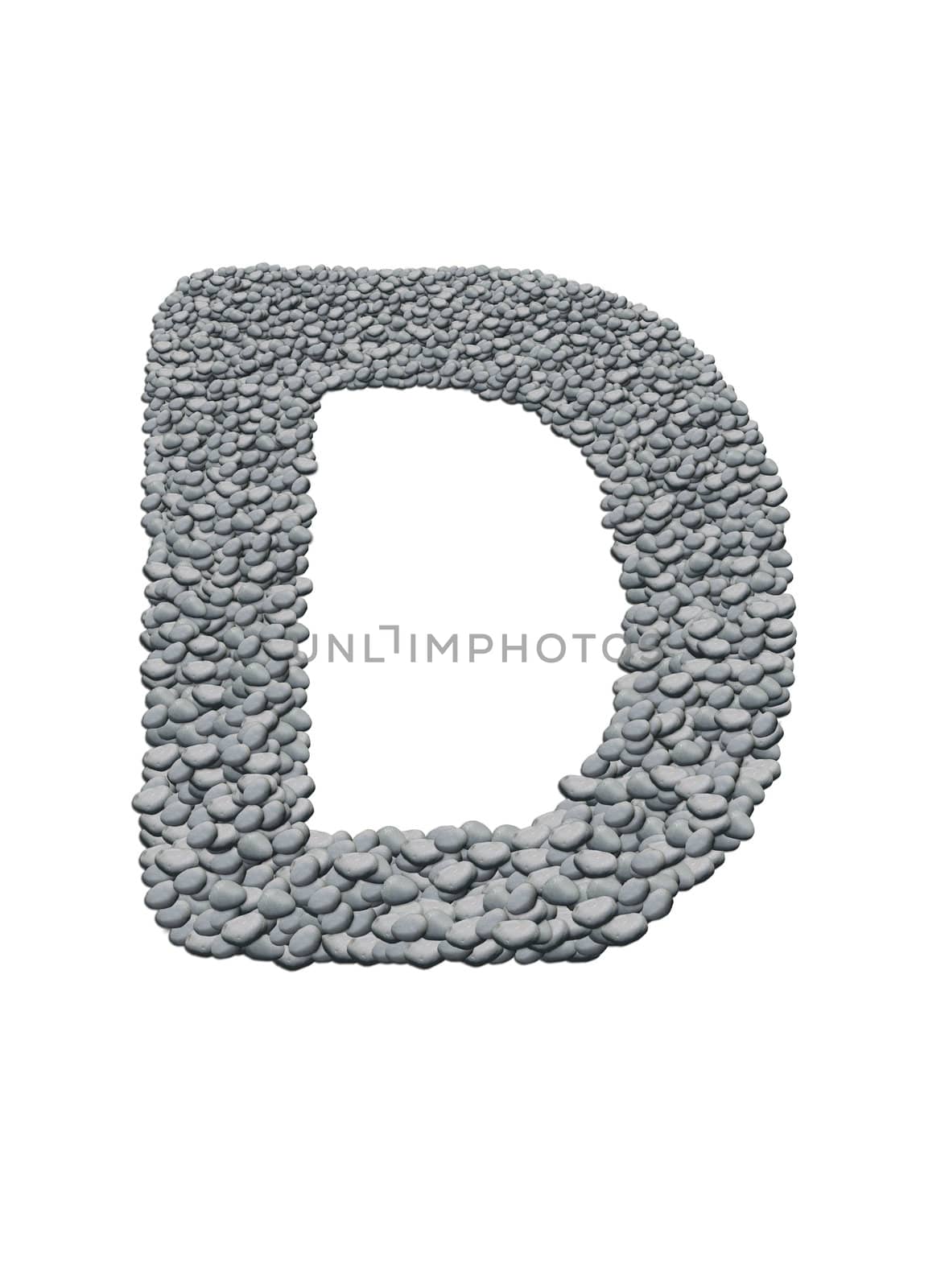 alphabet with stone texture on white background