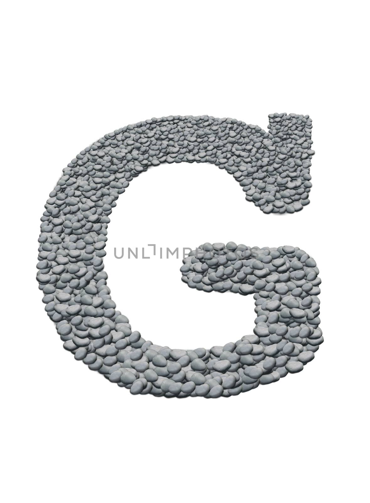alphabet with stone texture on white background