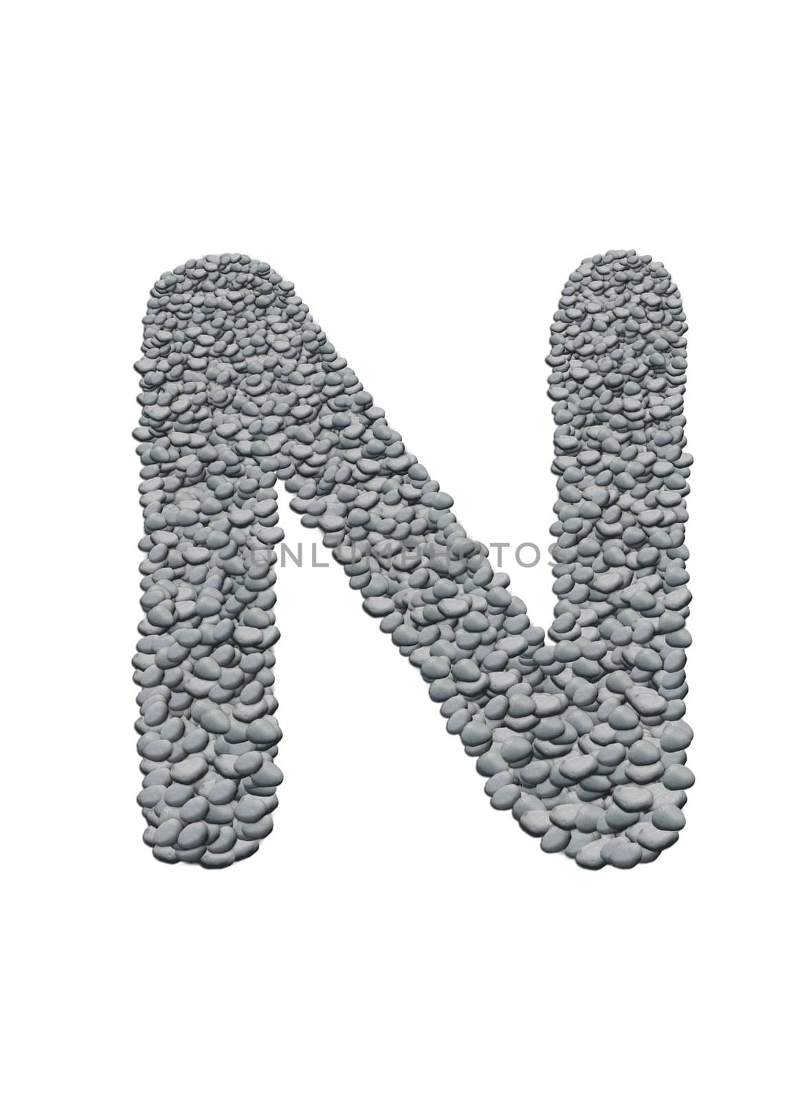 alphabet with stone texture on white background