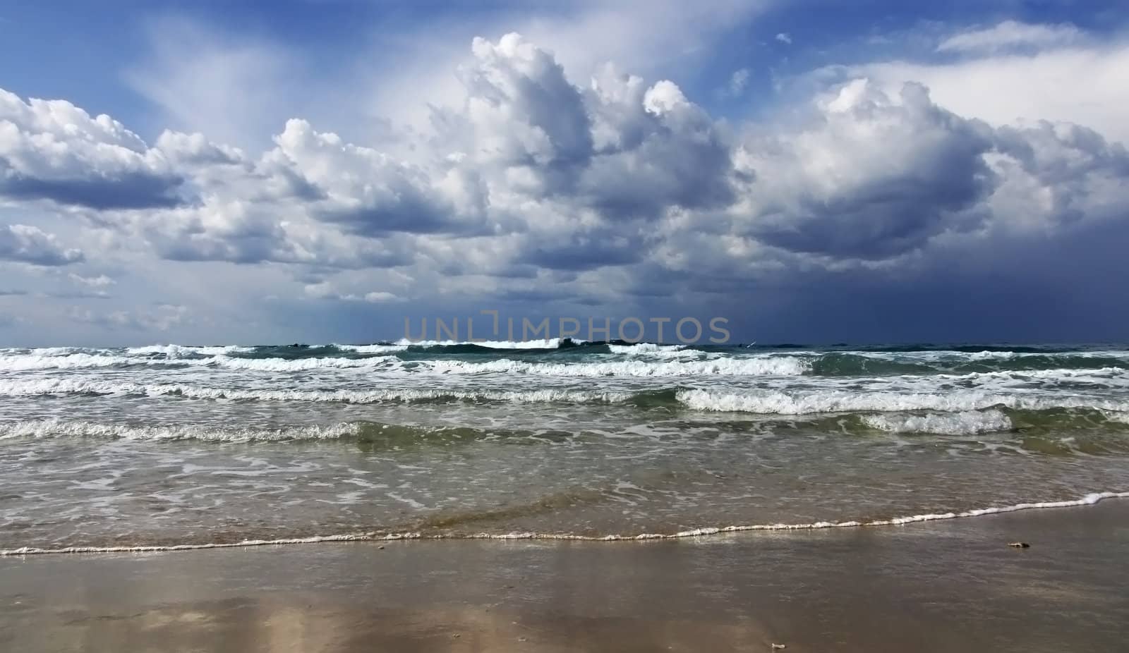 the landscape. beautiful sky with clouds, unusual and sea wave