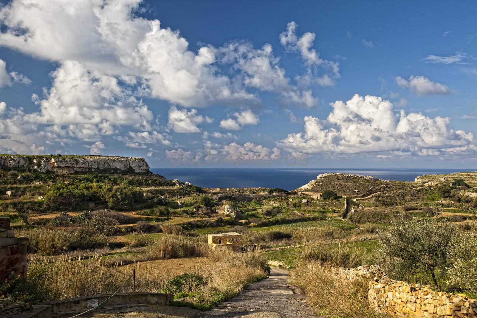 Beautiful landscape and scenery at Bahrija in Malta