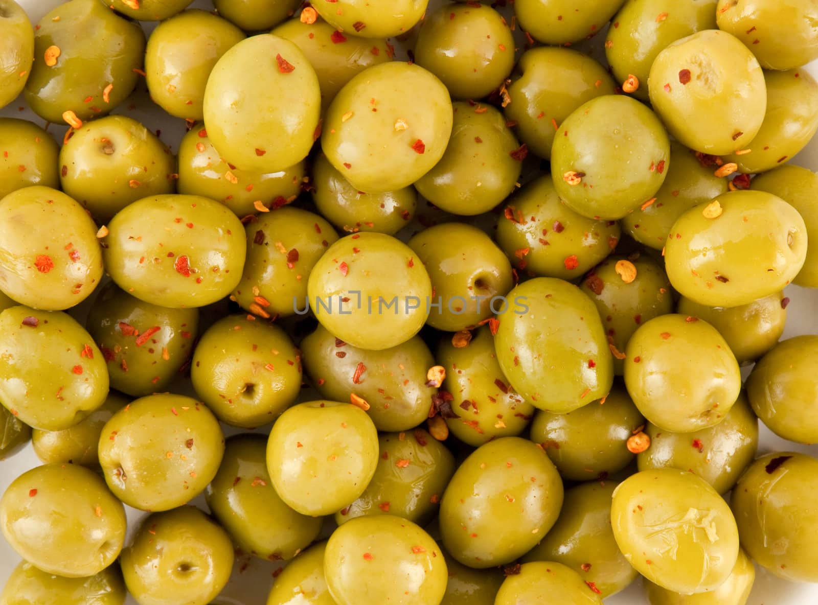 green olives as background