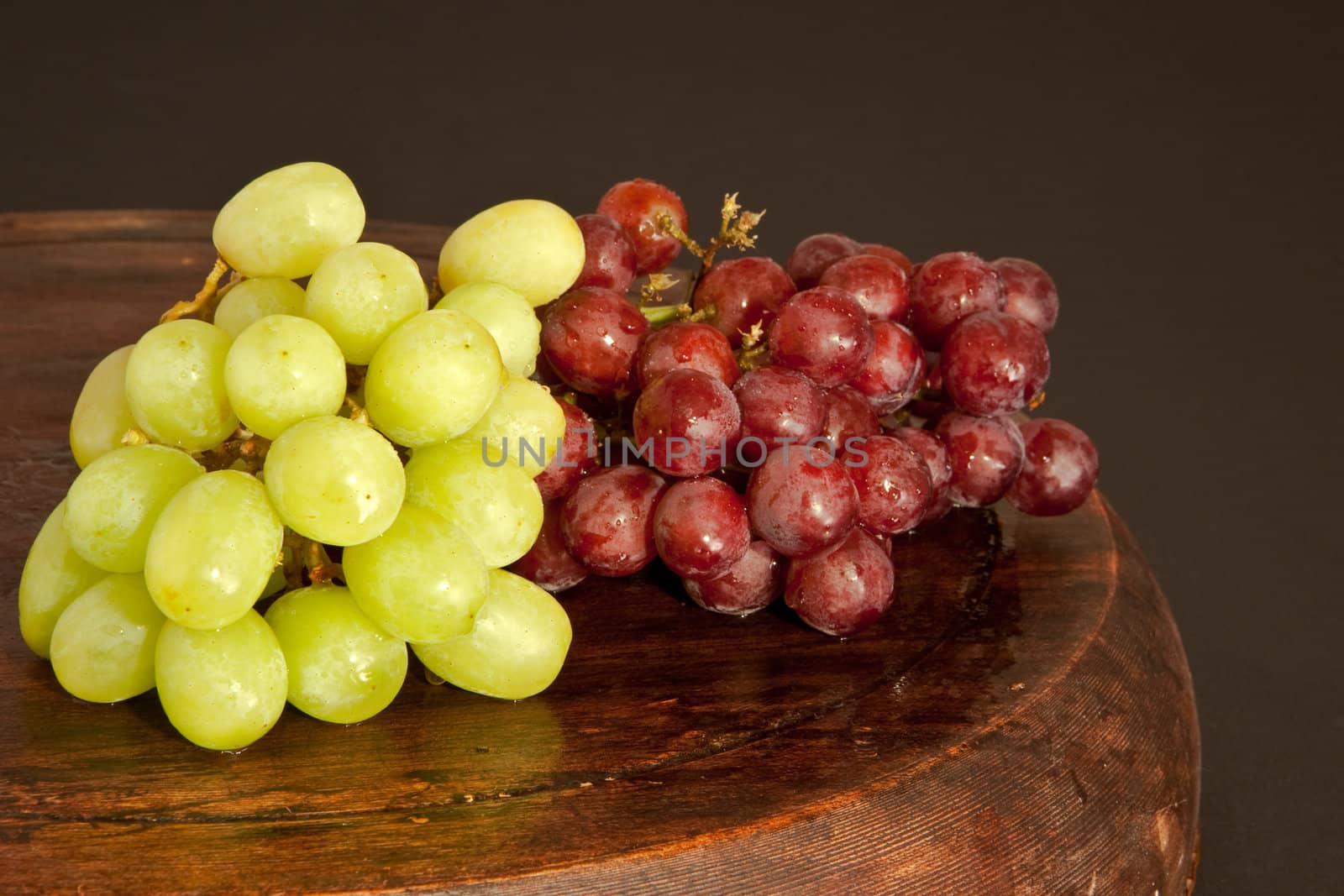 bunches of fresh grapes