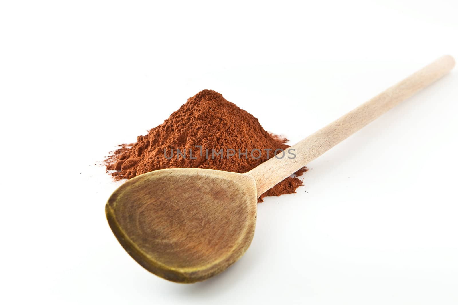 hot chocolate powder on white
