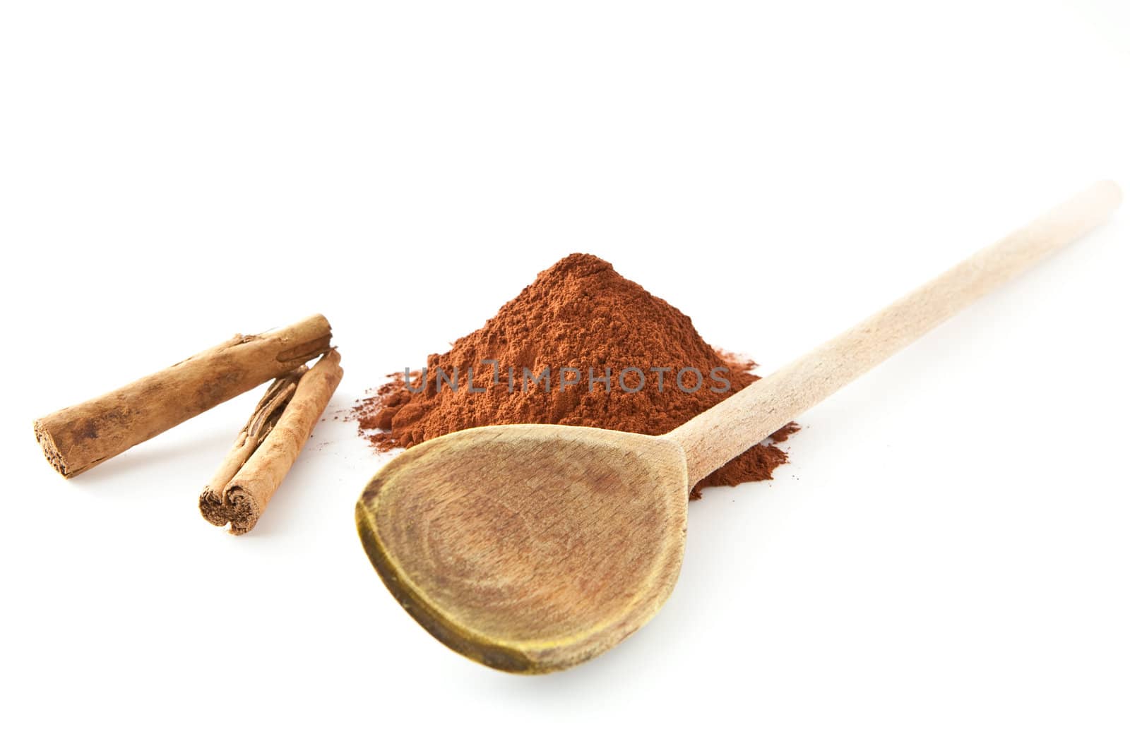 hot chocolate powder on white