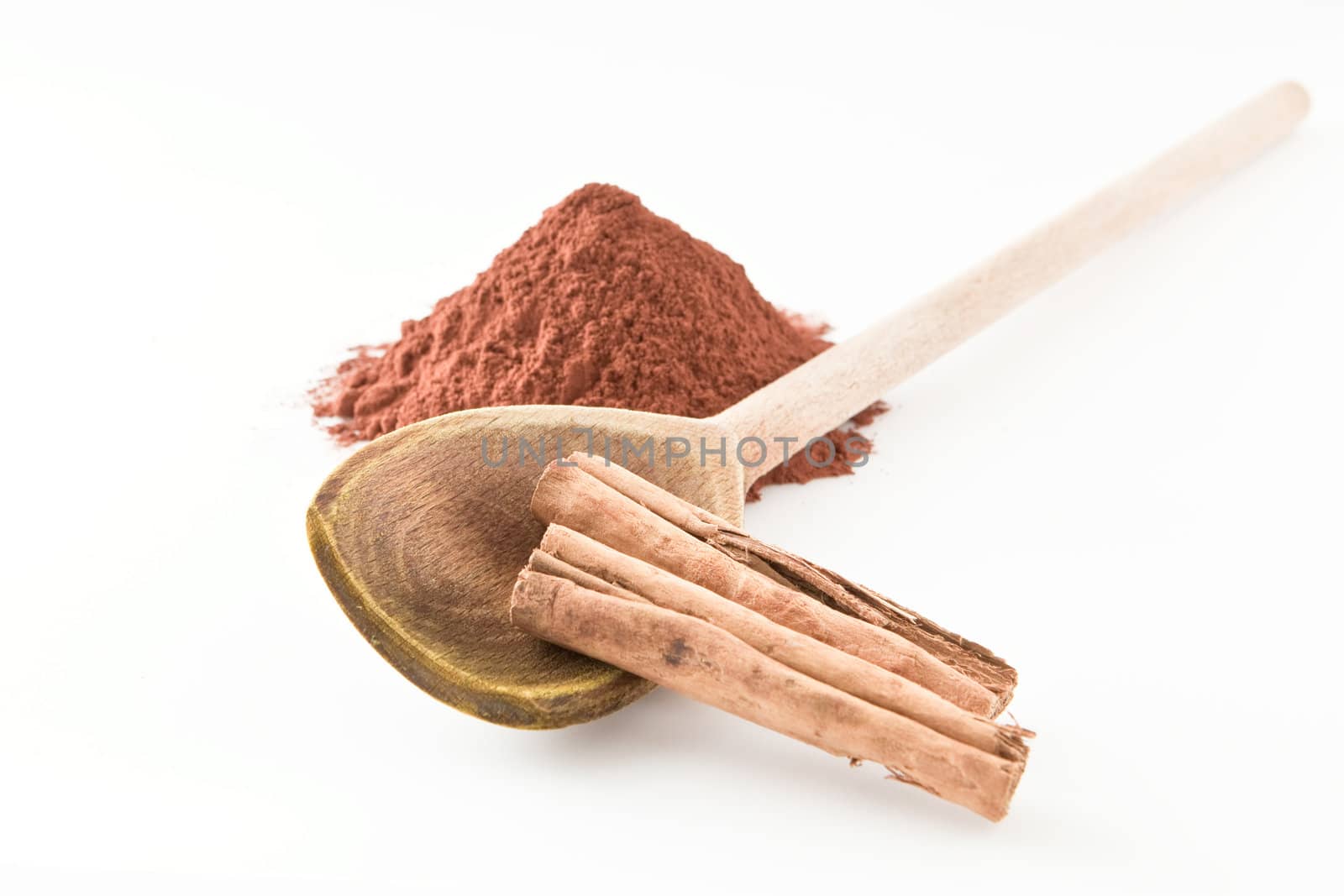 hot chocolate powder on white