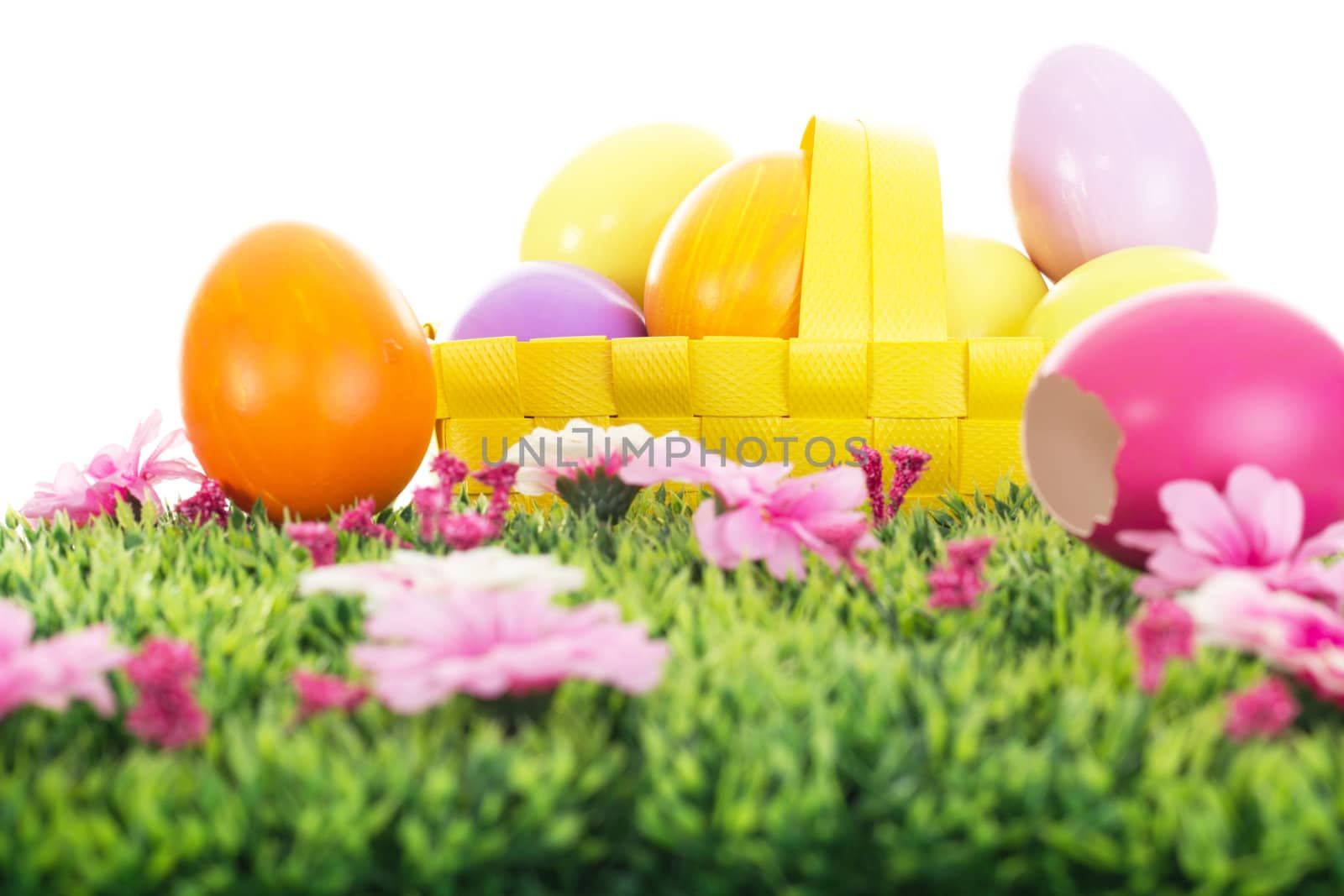 Easter eggs in a basket