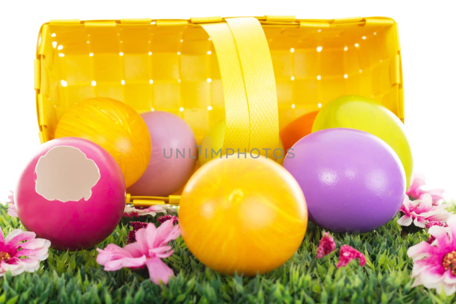 Easter eggs in a basket