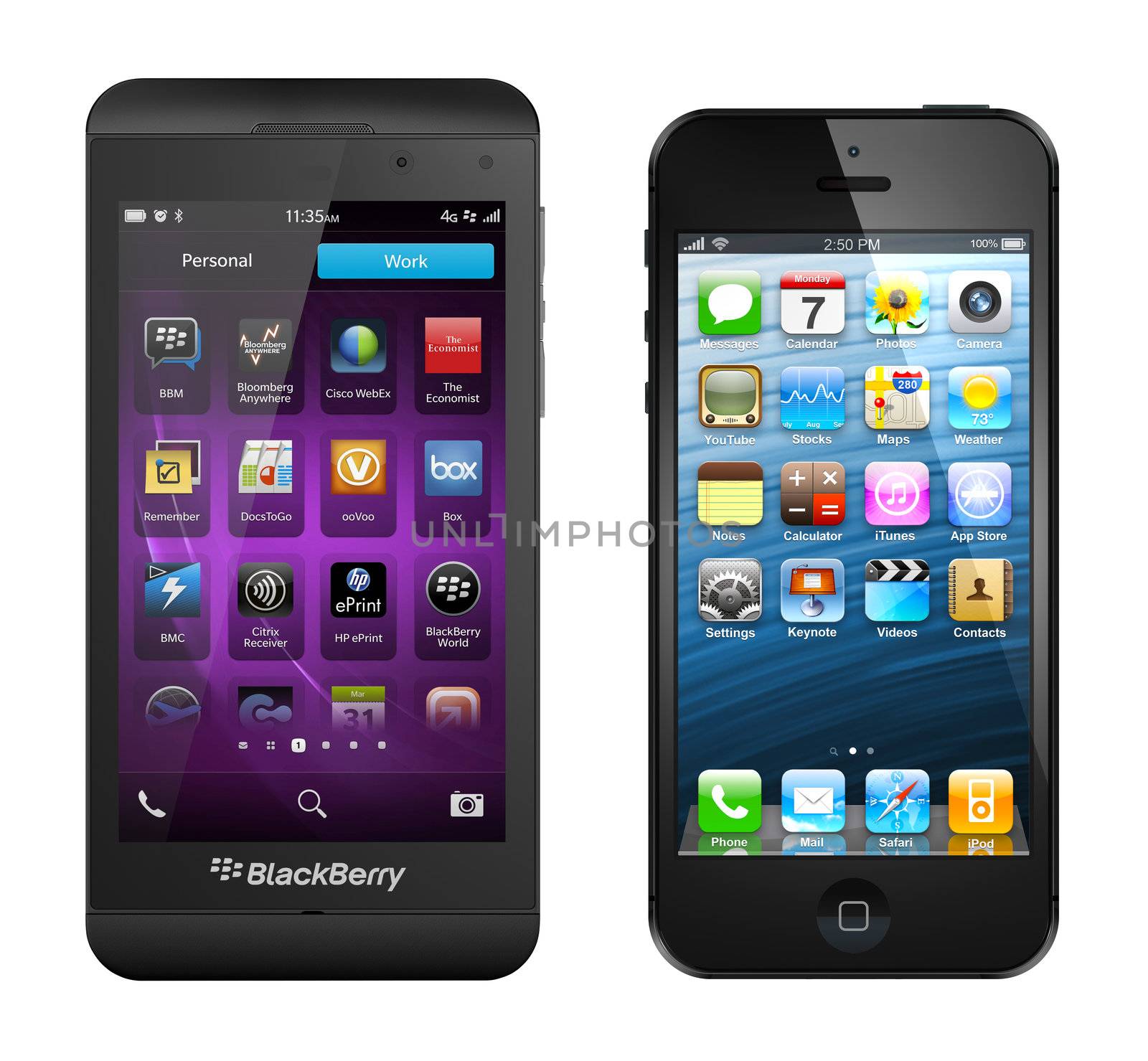 BlackBerry vs iPhone 5 by manaemedia