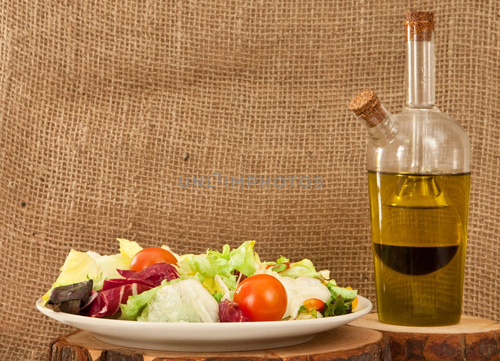 salad on hessian