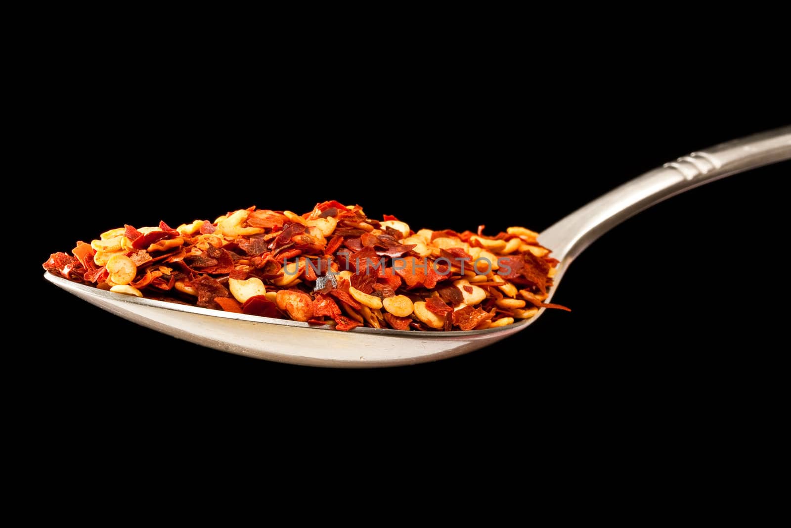 spoon of chili flakes