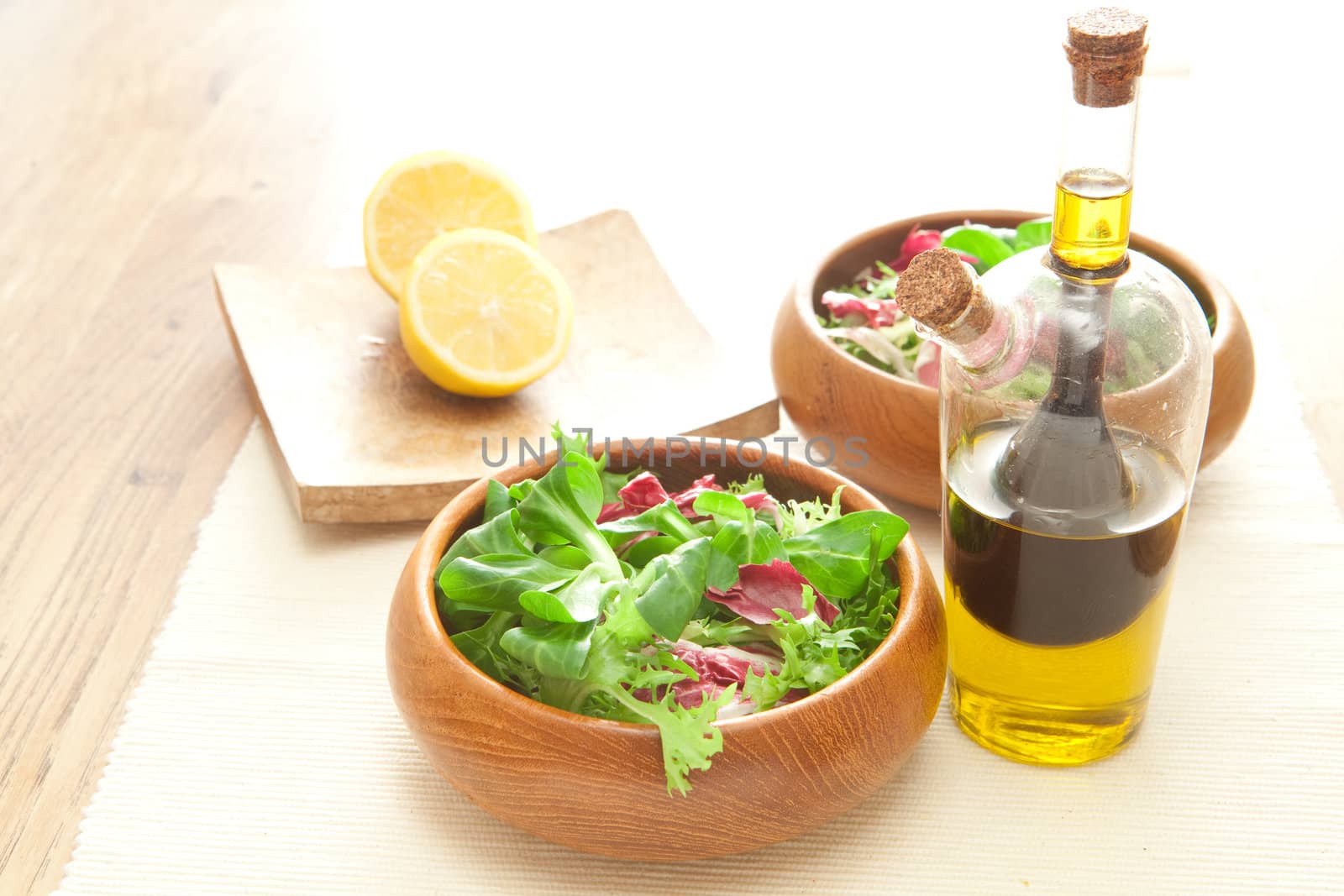 Two bowls of salad
