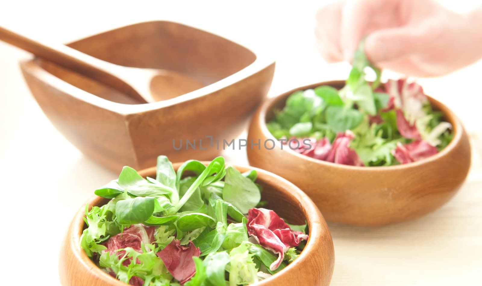 Two bowls of salad