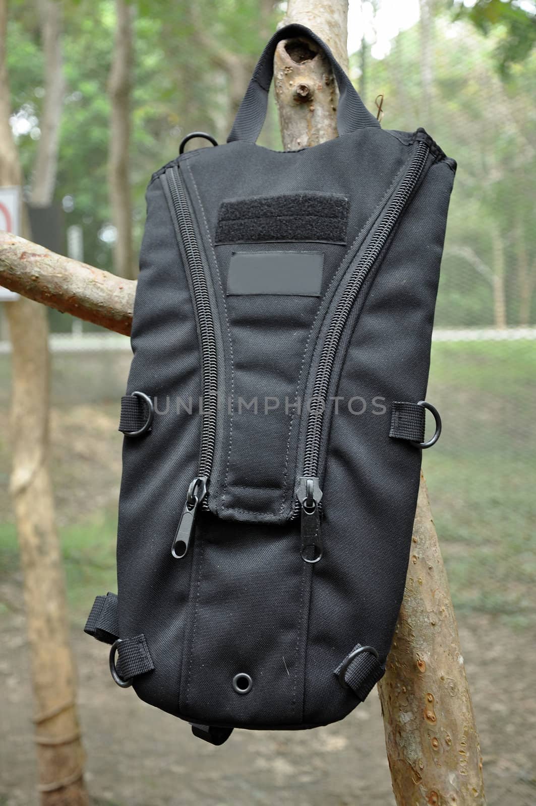 The Camelback hydration system or camel bag is backpack containing drinking water.