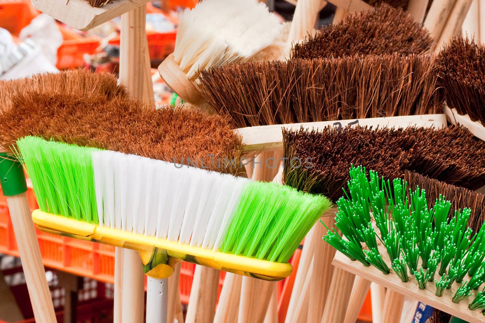 colorful brooms