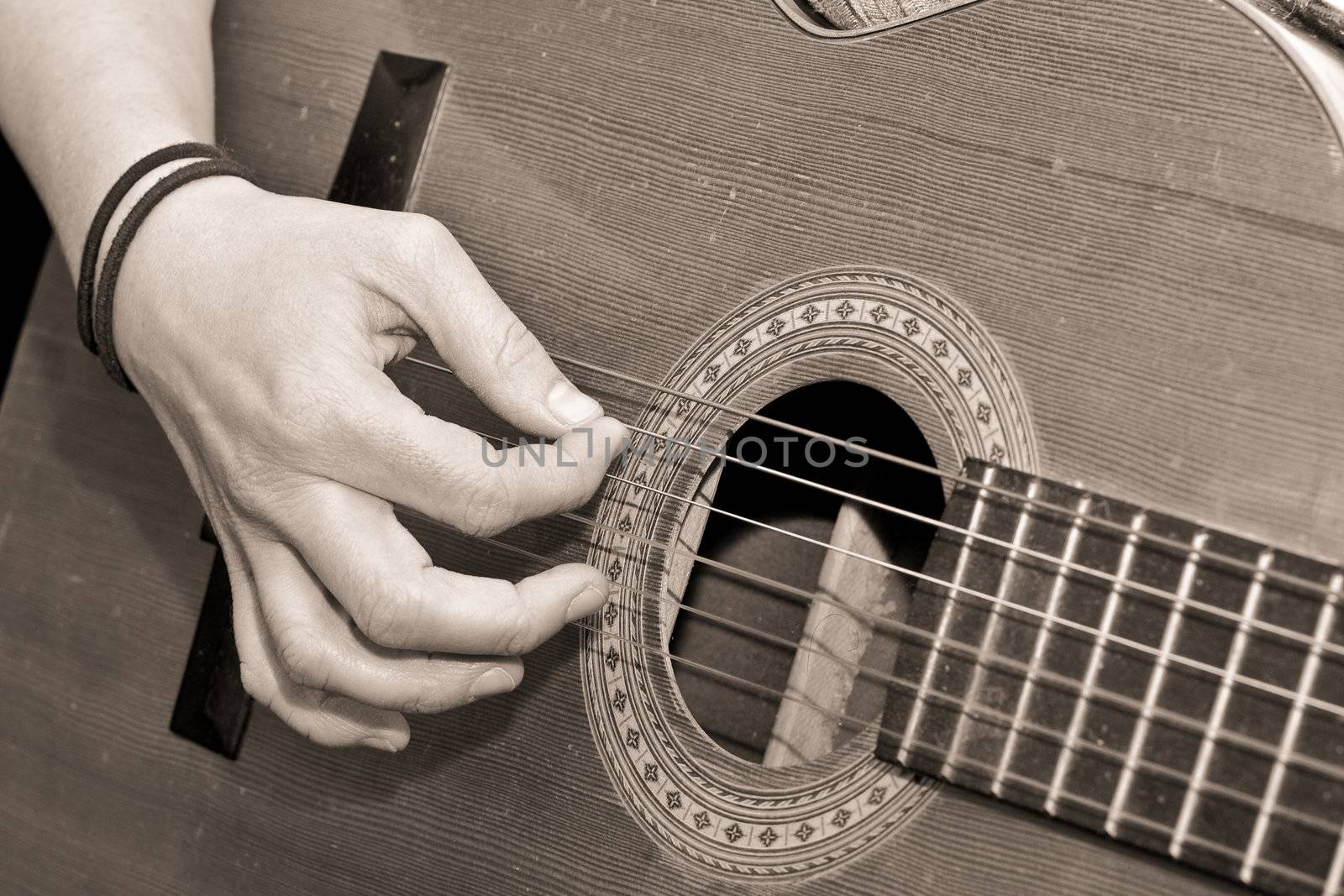 lady playing guitar