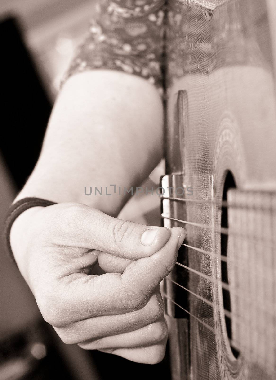 lady playing guitar